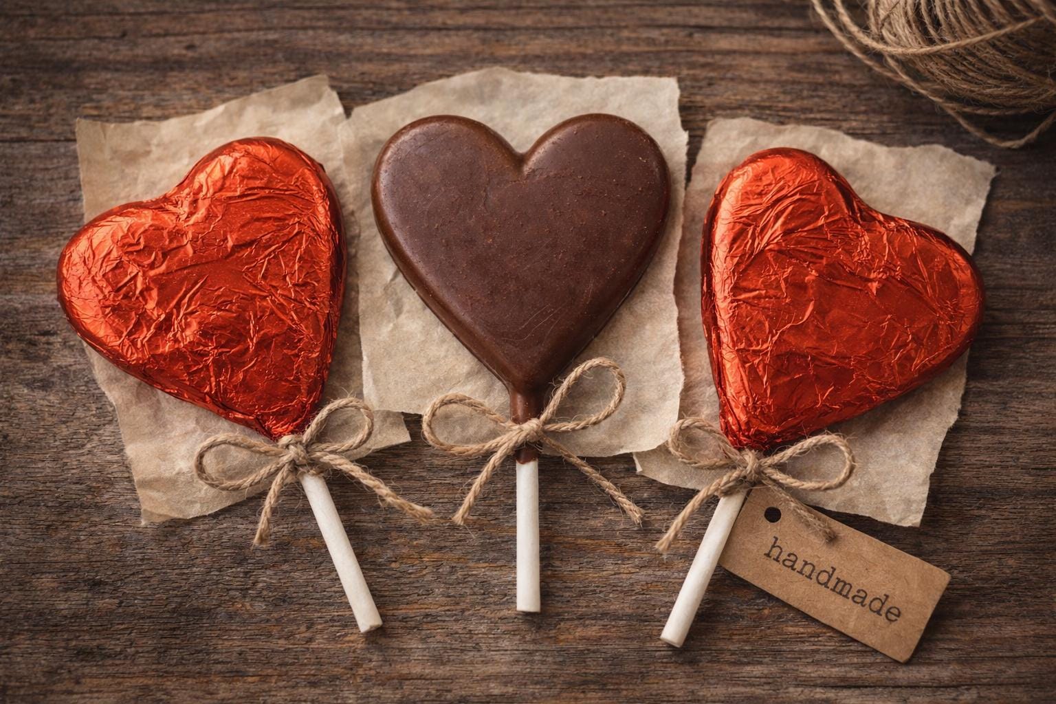 Handmade Milk Chocolate Heart Lollipop – 40g Artisan Treats, Party Favours & Gifts