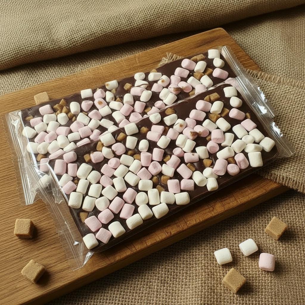 Handmade Rocky Road Milk Chocolate Bar 100g.