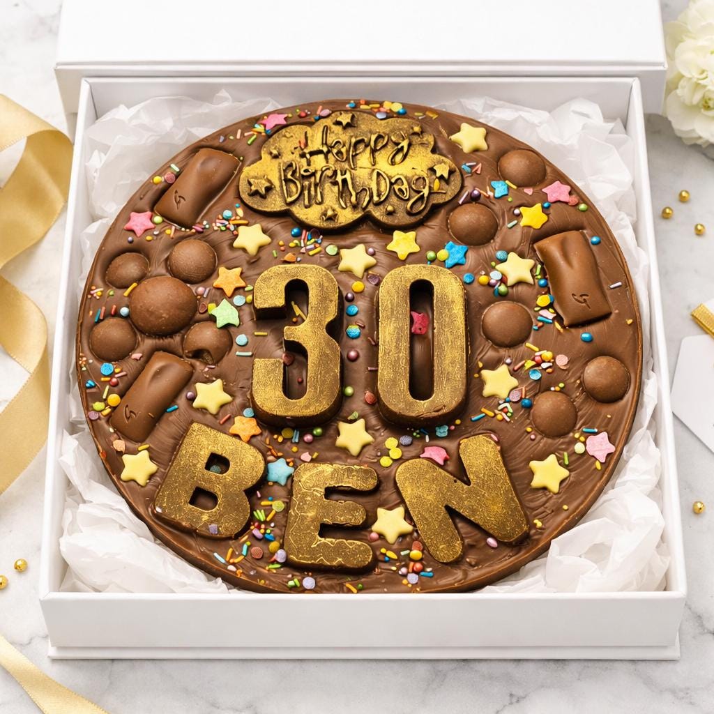 Giant 8 inch personalised chocolate pizza