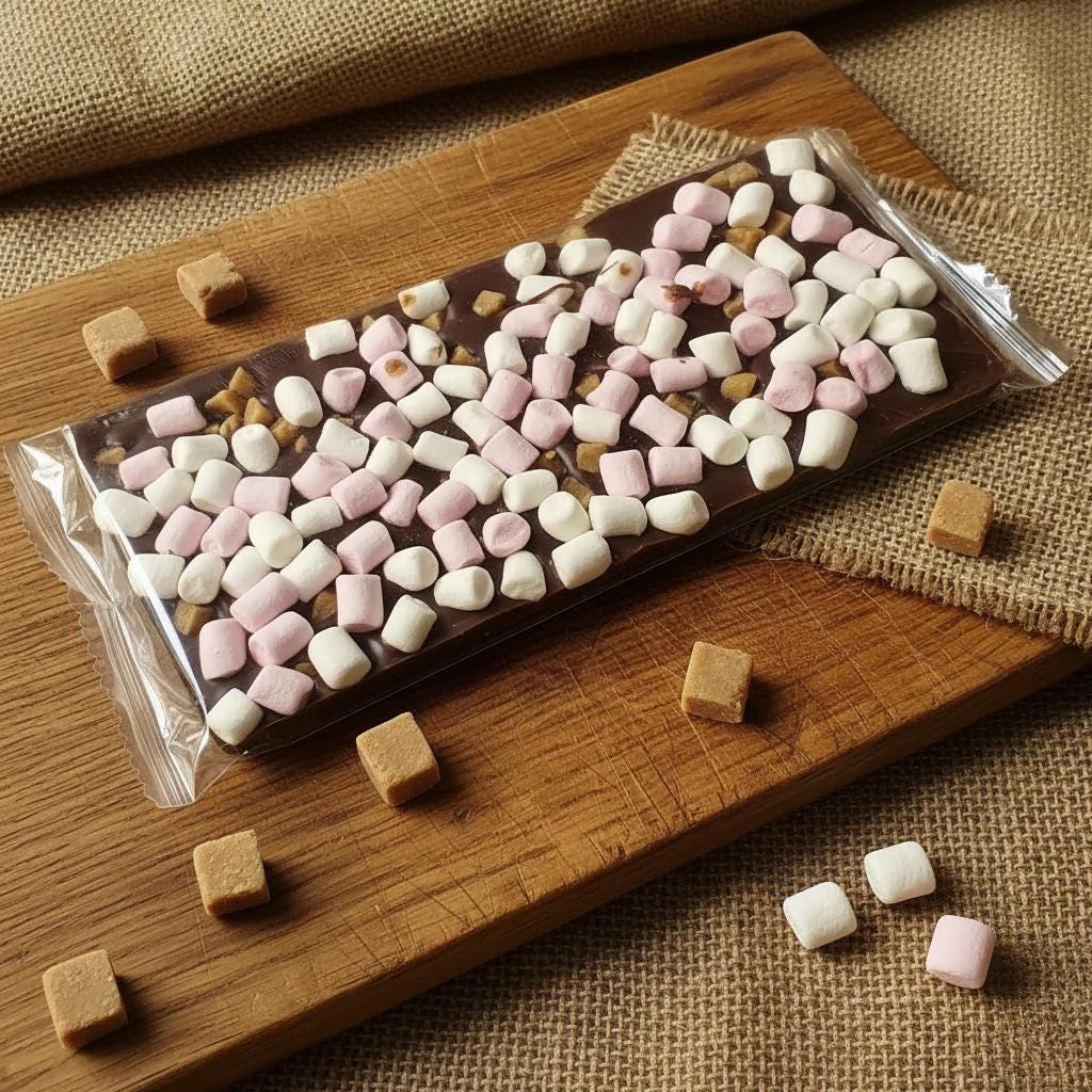 Handmade Rocky Road Milk Chocolate Bar 100g.