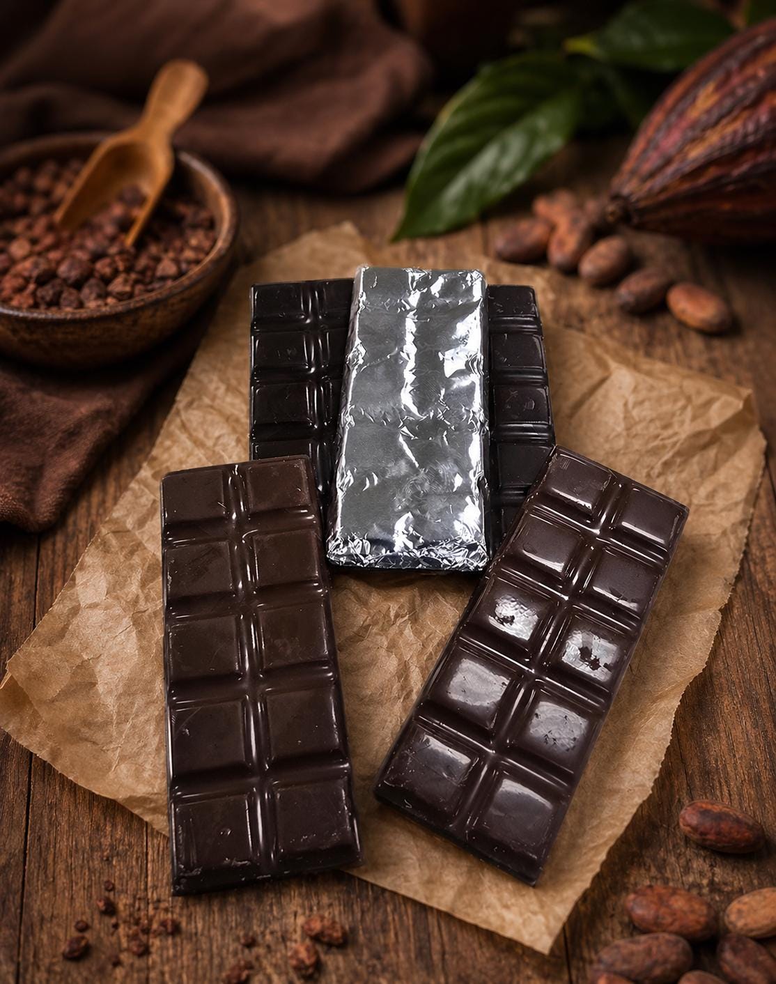 Handmade Belgian Chocolate bars - 40g foiled in Milk or dark chocolate.